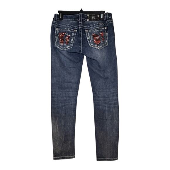 MISS ME VINTAGE 28x28 Signature Skinny Girls Women’s Denim Jeans Patch Bubbles - Picture 1 of 11